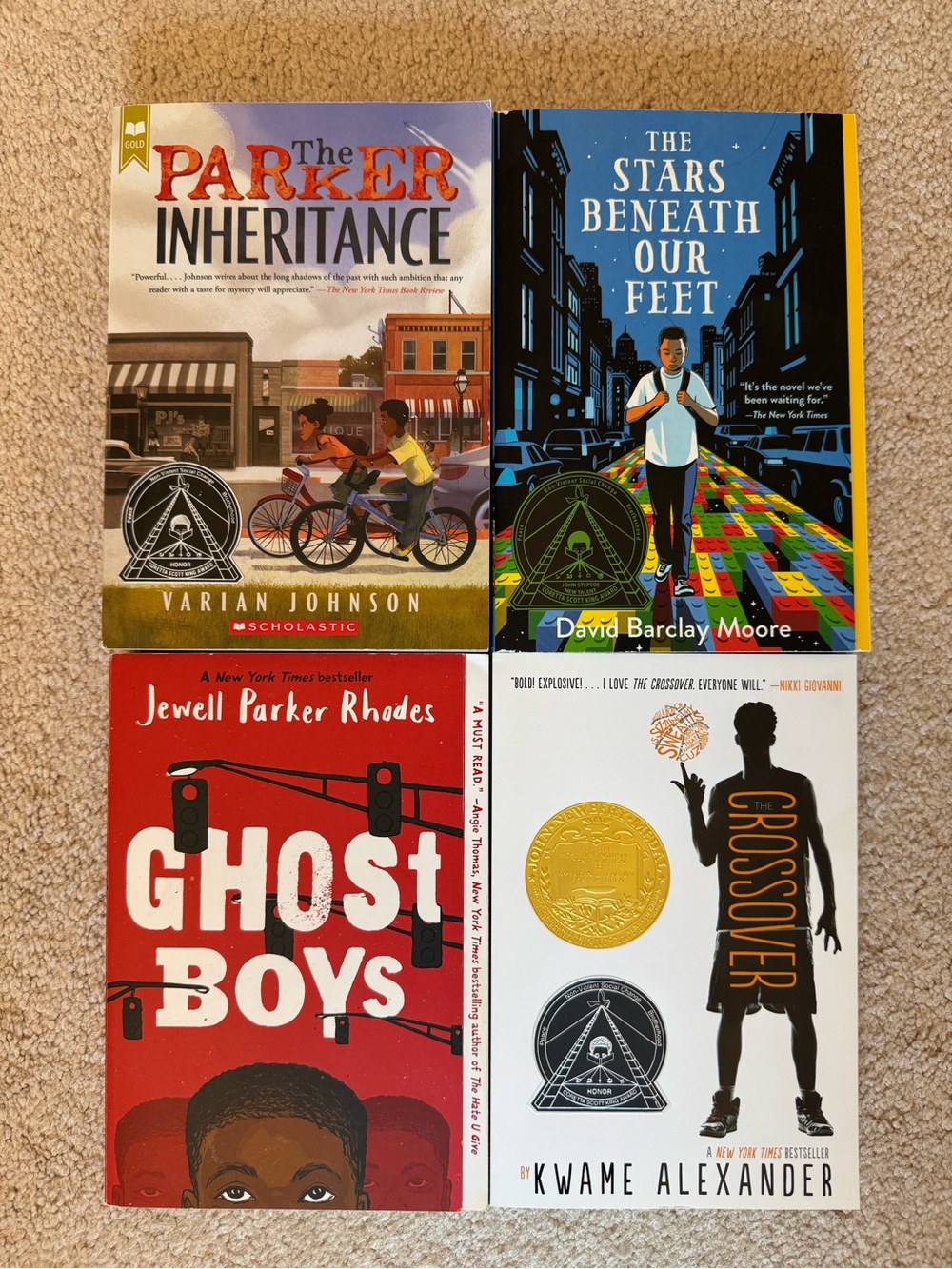Set of 4 Young Adult books Black/African American teen Crossover Ghost Boys NEW